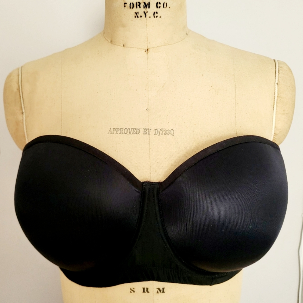 Le Mystere Soiree Strapless Bra, NWT Black sz 38D